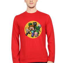 Load image into Gallery viewer, Minecraft Full Sleeves T-Shirt for Men-red-Ektarfa.online
