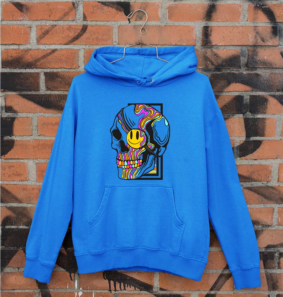 Trippy Psychedelic Skull Emoji Unisex Hoodie for Men/Women-Royal Blue-Ektarfa.online