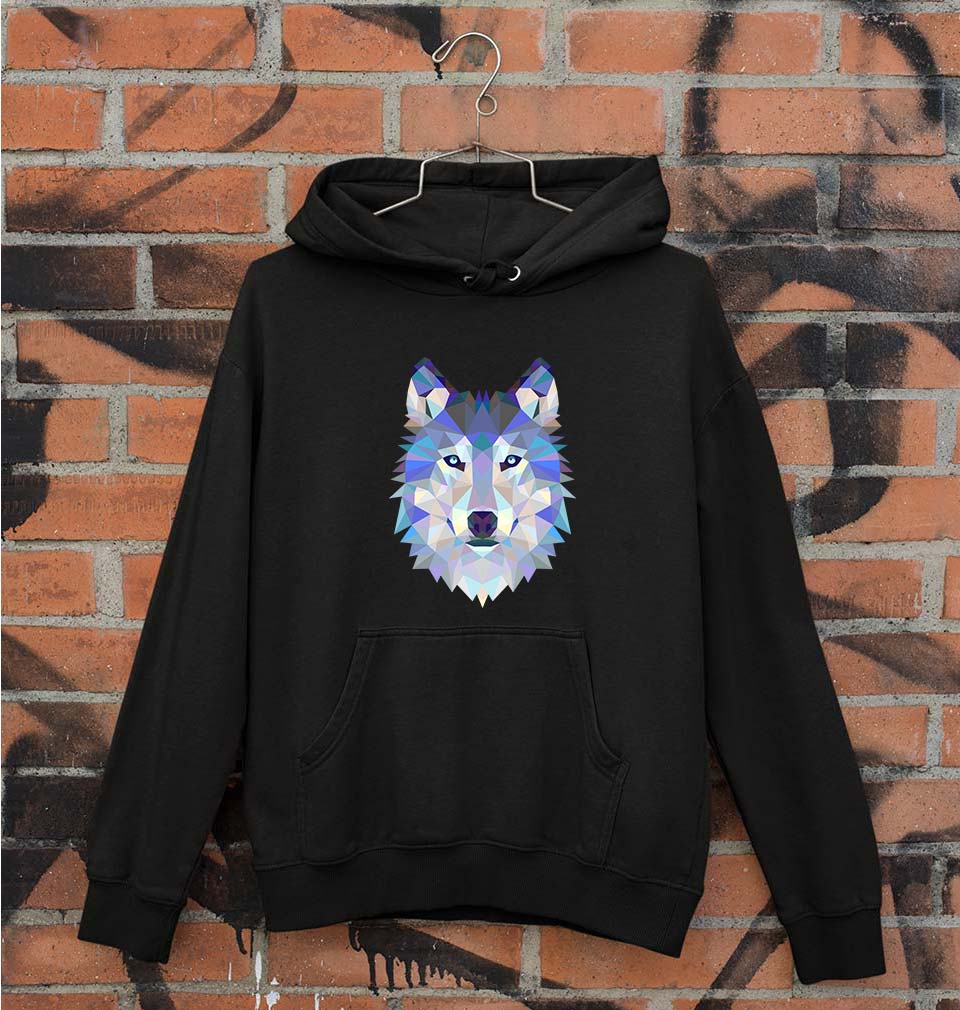 Wolf Unisex Hoodie for Men/Women-S(40 Inches)-Black-Ektarfa.online