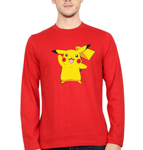 Load image into Gallery viewer, Pikachu Full Sleeves T-Shirt for Men-Red-Ektarfa.online
