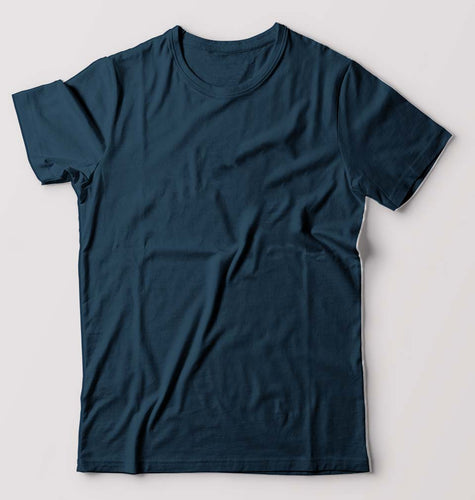 Plain Petrol Blue Half Sleeves T-Shirt For Men-ektarfa.com