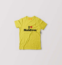 Load image into Gallery viewer, I Love Maldives Kids T-Shirt for Boy/Girl-Yellow-Ektarfa.online
