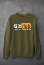 Load image into Gallery viewer, GitHub Unisex Sweatshirt for Men/Women-Olive Green-Ektarfa.online

