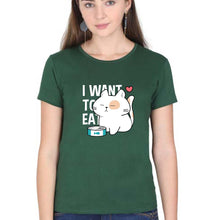 Load image into Gallery viewer, Cat T-Shirt for Women-XS(32 Inches)-Dark Green-Ektarfa.online
