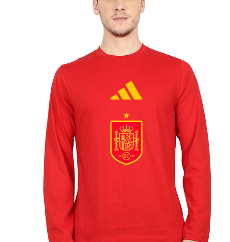 Spain Football Full Sleeves T-Shirt for Men-Red-Ektarfa.online
