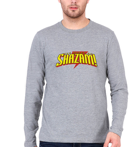 The Power of Shazam! Full Sleeves T-Shirt for Men-Grey Melange-Ektarfa.online
