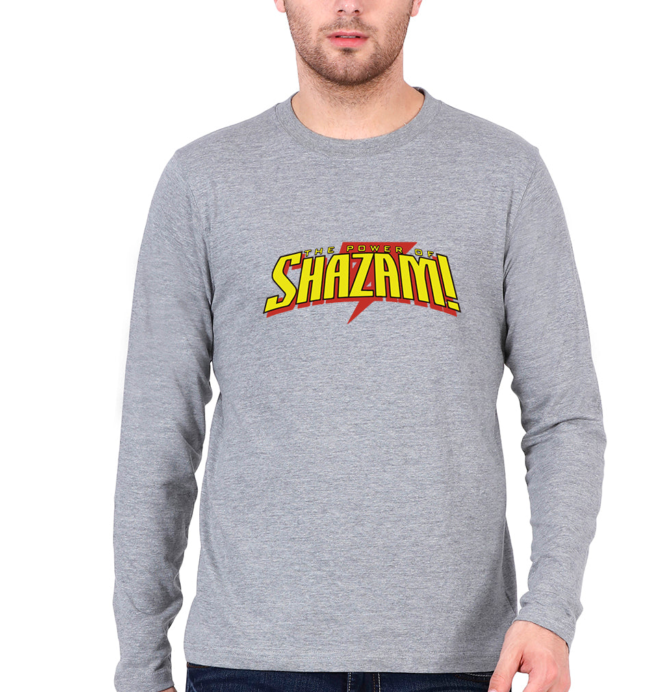 The Power of Shazam! Full Sleeves T-Shirt for Men-Grey Melange-Ektarfa.online