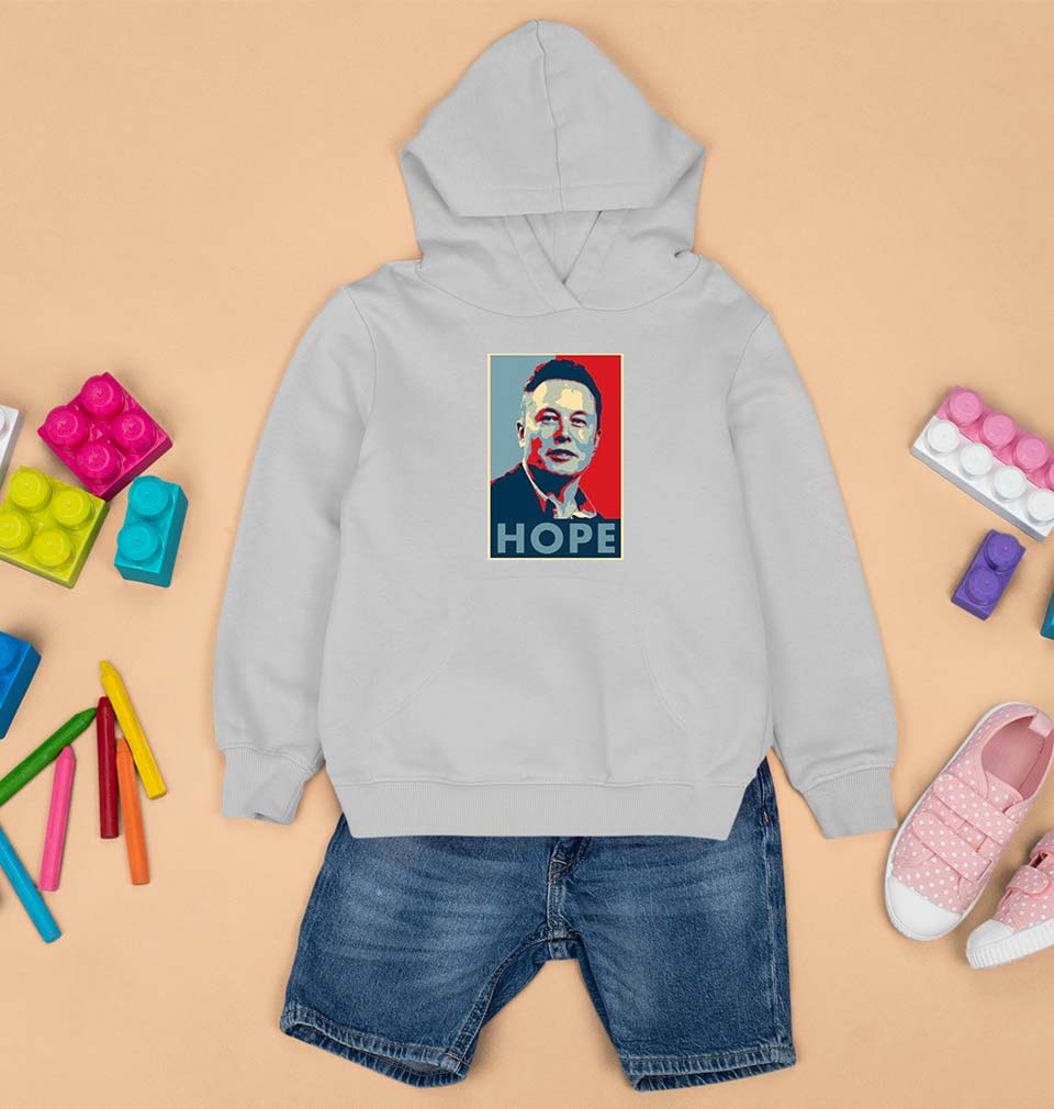 Elon Musk Hope Kids Hoodie for Boy/Girl-Grey-Ektarfa.online
