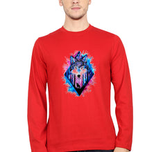 Load image into Gallery viewer, Wolf Full Sleeves T-Shirt for Men-Red-Ektarfa.online
