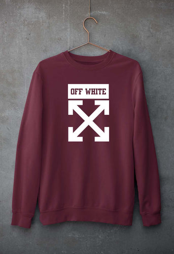 Off White Unisex Sweatshirt for Men/Women-Maroon-Ektarfa.online