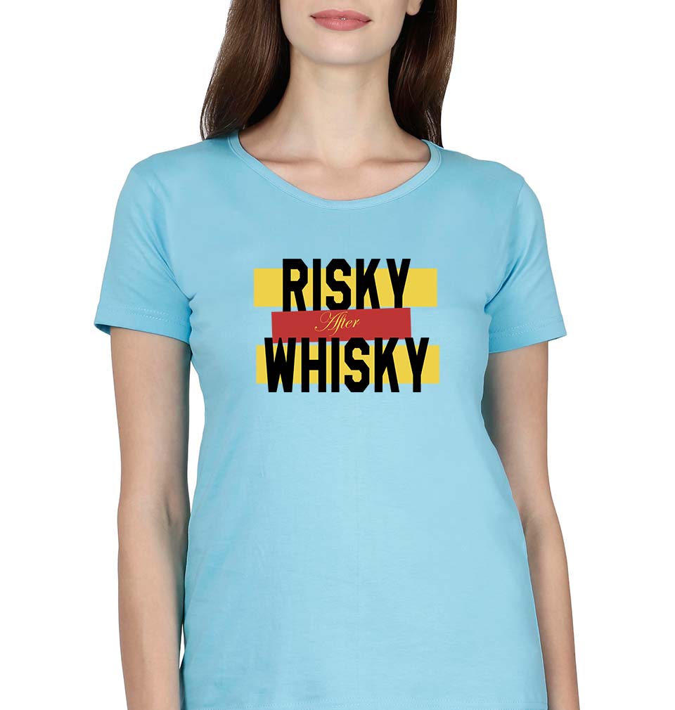 Whisky T-Shirt for Women-XS(32 Inches)-SkyBlue-Ektarfa.online