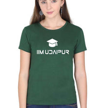 Load image into Gallery viewer, IIM Udaipur T-Shirt for Women-XS(32 Inches)-Dark Green-Ektarfa.online
