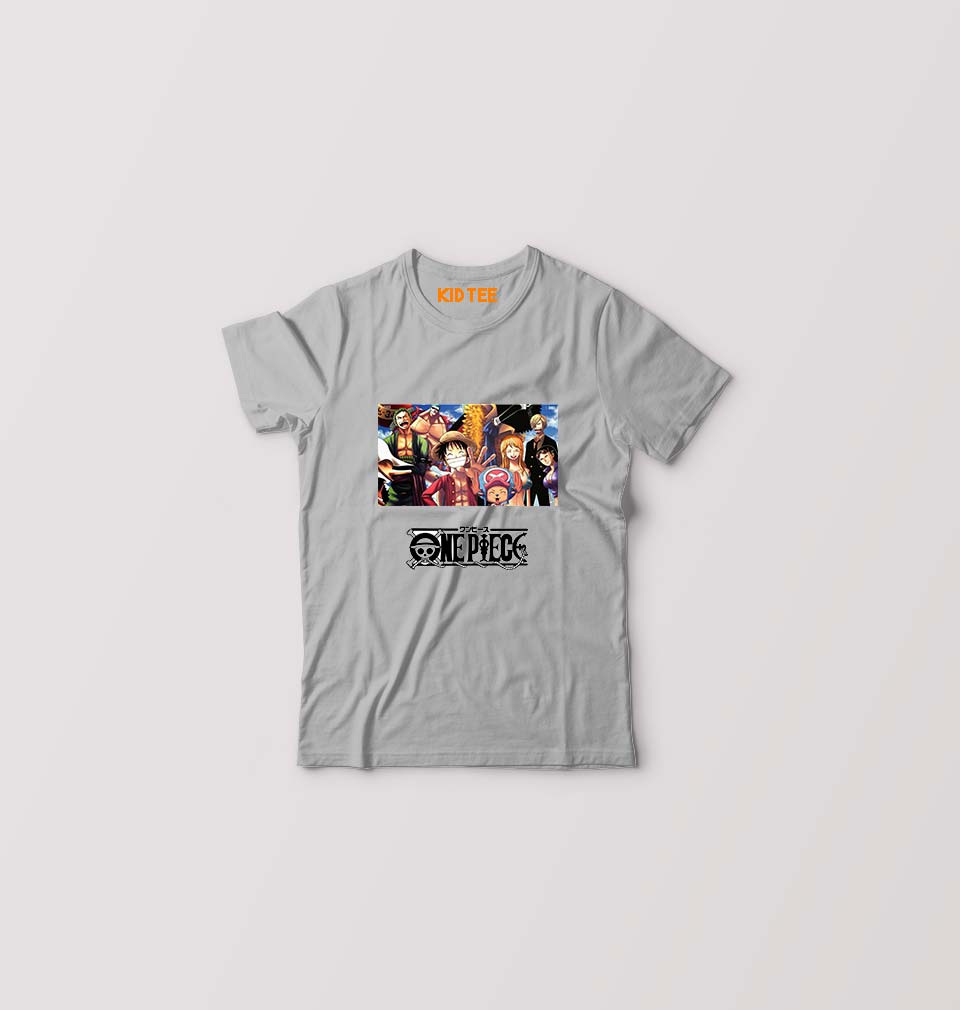 One Piece Kids T-Shirt for Boy/Girl-Grey-Ektarfa.online