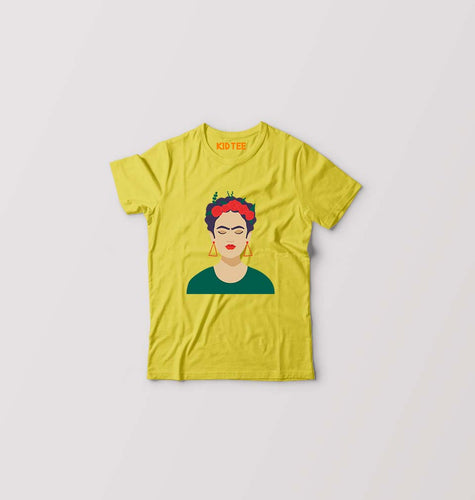 Frida Kahlo Kids T-Shirt for Boy/Girl-Mustard Yellow-Ektarfa.online