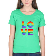 Load image into Gallery viewer, Love Pride T-Shirt for Women-XS(32 Inches)-Flag Green-Ektarfa.online
