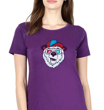 Load image into Gallery viewer, Bear T-Shirt for Women-Purple-Ektarfa.online
