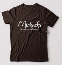 Load image into Gallery viewer, Michaels T-Shirt for Men-S(38 Inches)-Coffee Brown-Ektarfa.online
