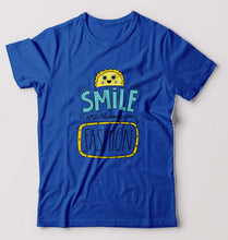 Load image into Gallery viewer, Smile are Always in Fashion T-Shirt for Men-S(38 Inches)-Royal Blue-Ektarfa.online
