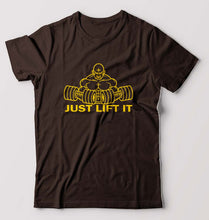 Load image into Gallery viewer, Gym Lift T-Shirt for Men-S(38 Inches)-Coffee Brown-Ektarfa.online
