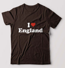 Load image into Gallery viewer, I Love England T-Shirt for Men-Coffee Brown-Ektarfa.online
