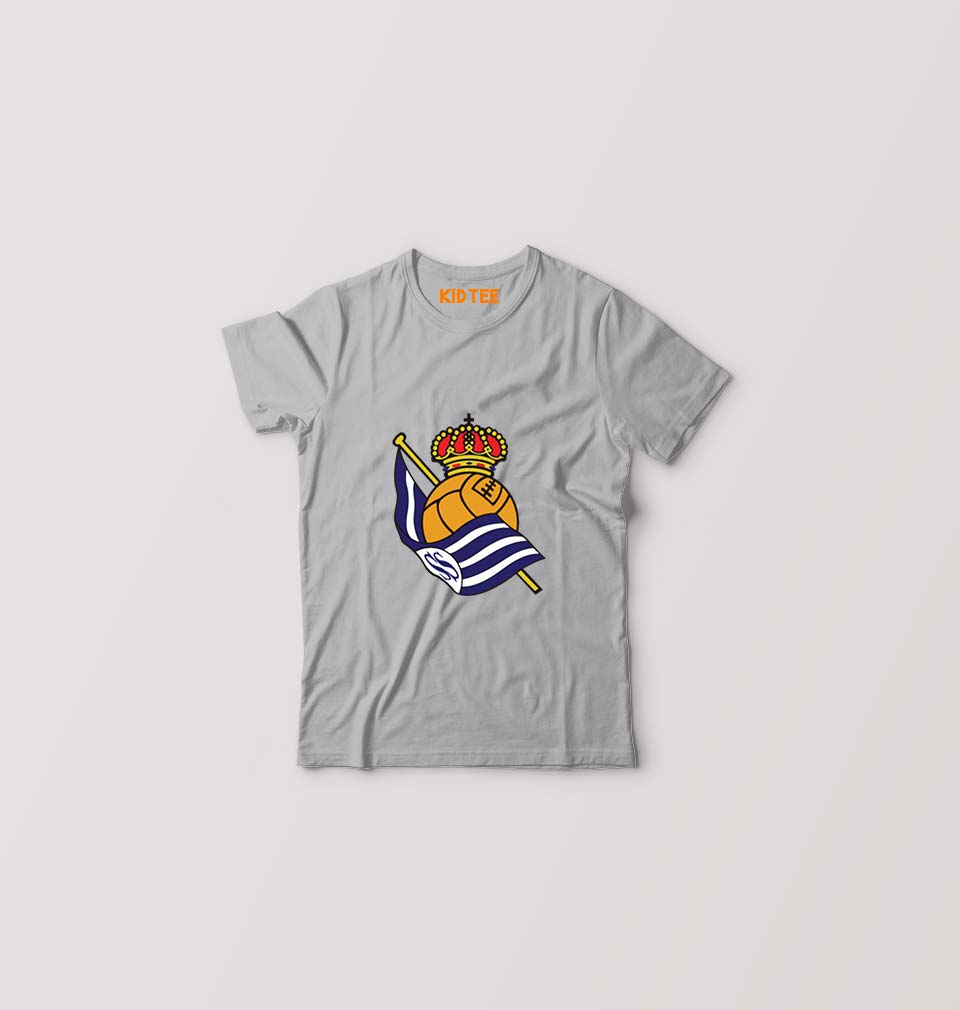 Real-Sociedad Kids T-Shirt for Boy/Girl-Grey-Ektarfa.online