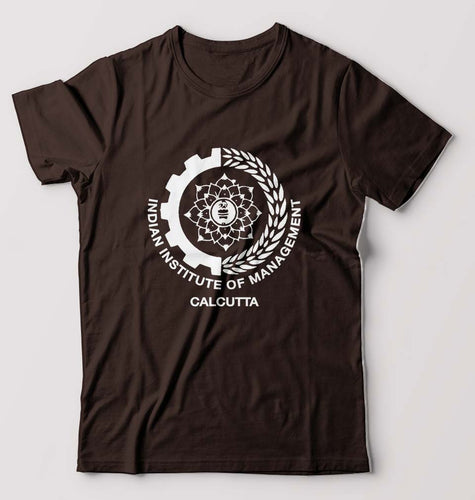 IIM Calcutta T-Shirt for Men-S(38 Inches)-Coffee Brown-Ektarfa.online