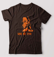 Load image into Gallery viewer, Jai Shree Ram T-Shirt for Men-S(38 Inches)-Coffee brown-Ektarfa.online
