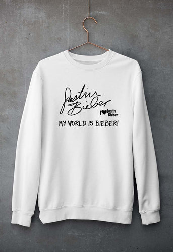 Justin Bieber Unisex Sweatshirt for Men/Women-S(40 Inches)-White-Ektarfa.online