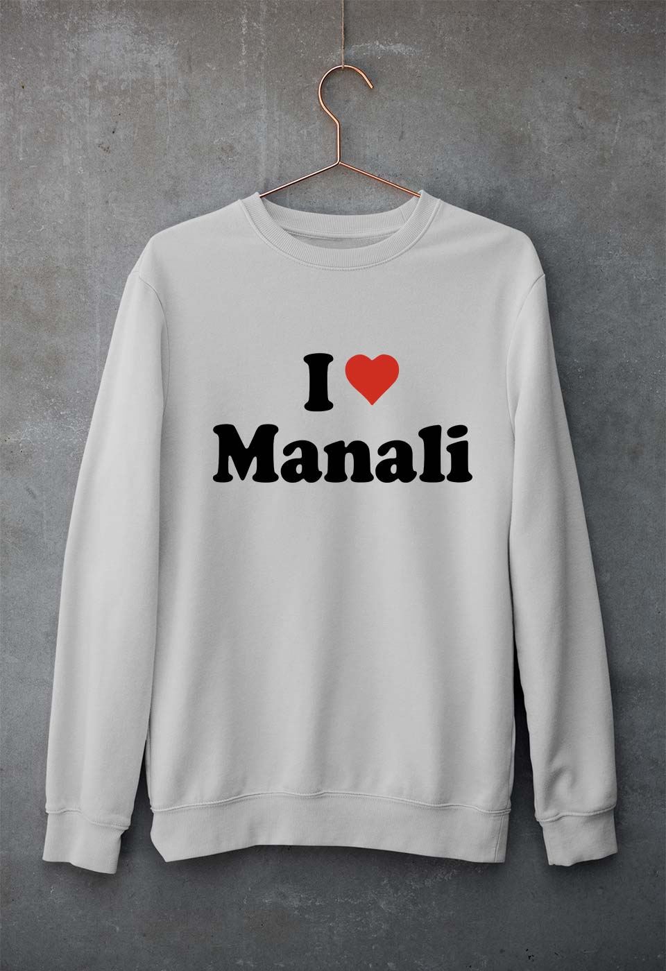 I Love Manali Unisex Sweatshirt for Men/Women-Grey Melange-Ektarfa.online