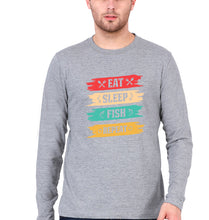 Load image into Gallery viewer, Fishing Full Sleeves T-Shirt for Men-Grey Melange-Ektarfa.online
