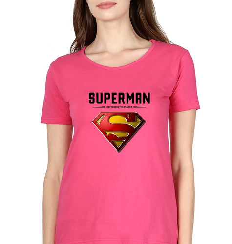 Superman Superhero T-Shirt for Women-Pink-Ektarfa.online