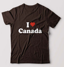 Load image into Gallery viewer, I Love Canada T-Shirt for Men-Coffee Brown-Ektarfa.online
