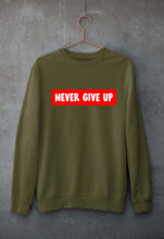 Load image into Gallery viewer, Never Give UP Unisex Sweatshirt for Men/Women-Olive Green-Ektarfa.online
