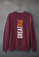 Load image into Gallery viewer, You Are Great Unisex Sweatshirt for Men/Women-S(40 Inches)-Maroon-Ektarfa.online
