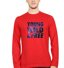 Load image into Gallery viewer, Young Wild Free Full Sleeves T-Shirt for Men-Red-Ektarfa.online
