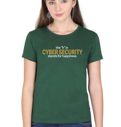 Cyber Security T-Shirt for Women-Dark Green-Ektarfa.online