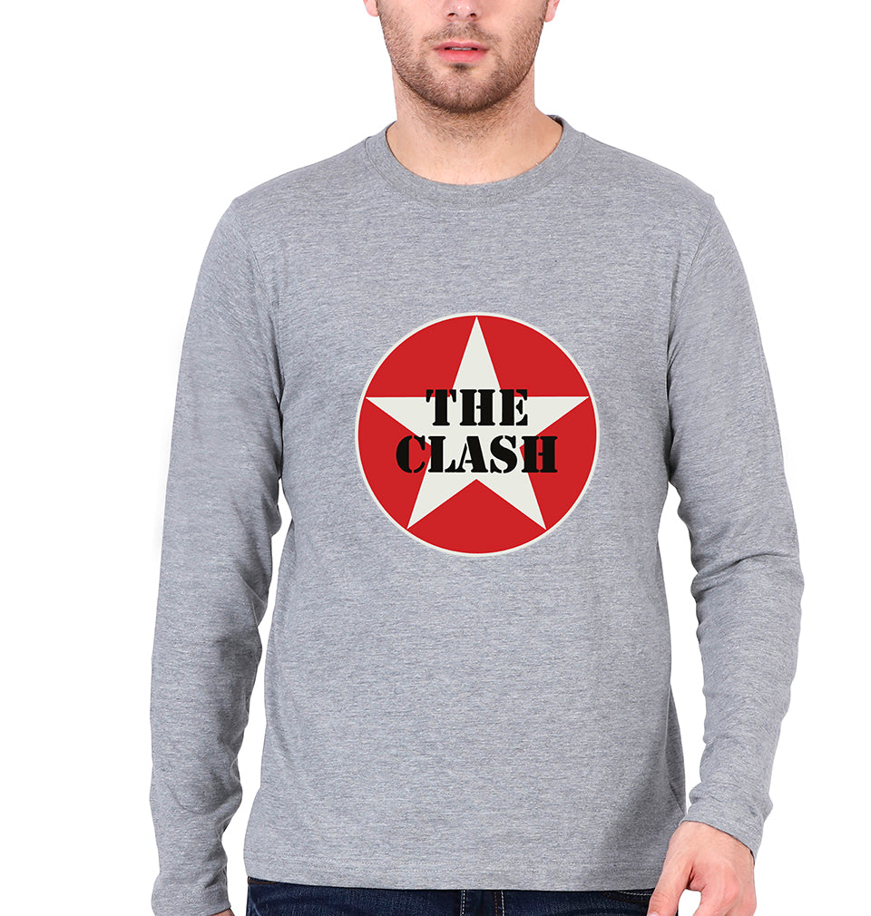 The Clash Full Sleeves T-Shirt for Men-Grey Melange-Ektarfa.online
