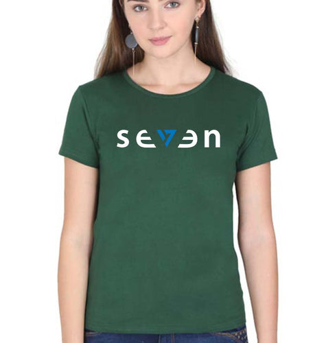 Seven MS Dhoni T-Shirt for Women-Dark Green-Ektarfa.online