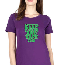 Load image into Gallery viewer, keep calm and vape on T-Shirt for Women-Purple-Ektarfa.online
