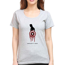 Load image into Gallery viewer, Captain America Superhero T-Shirt for Women-XS(32 Inches)-Grey Melange-Ektarfa.online
