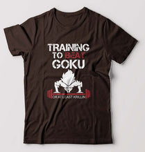 Load image into Gallery viewer, Goku Gym T-Shirt for Men-S(38 Inches)-Coffee Brown-Ektarfa.online

