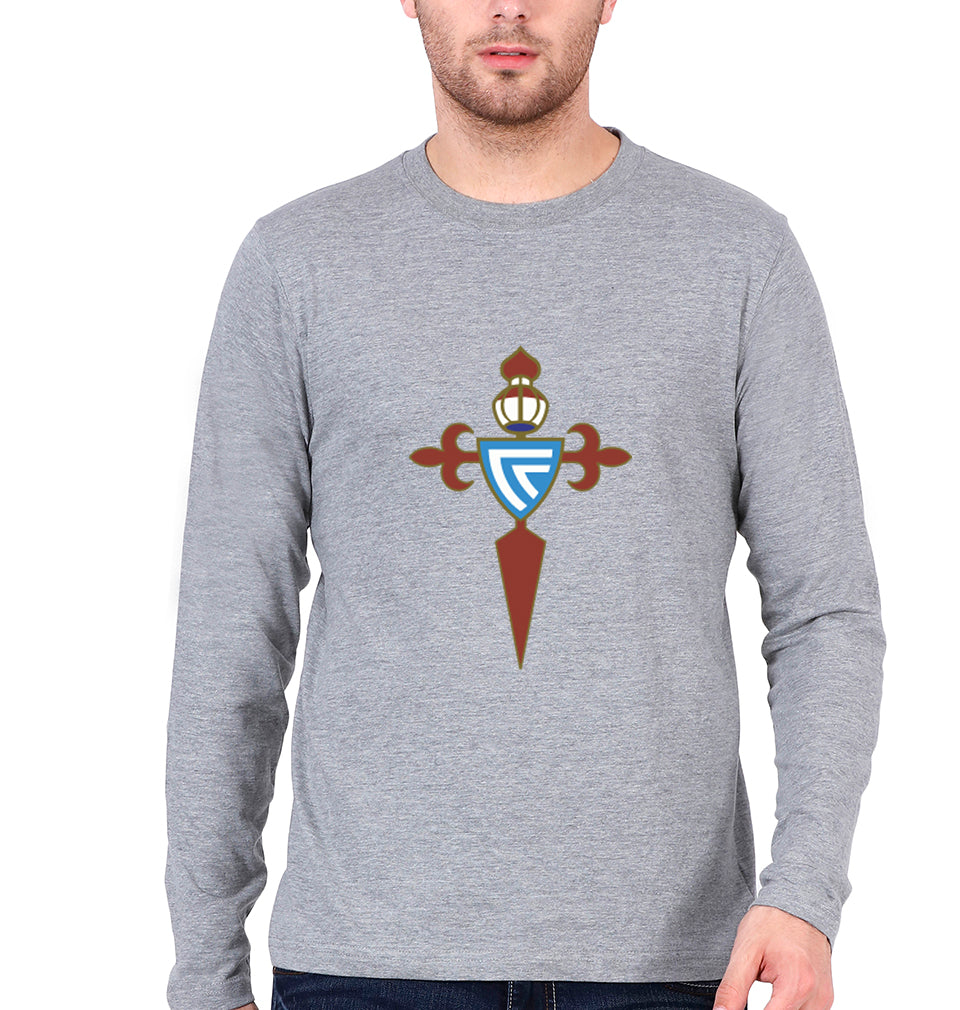 Celta Vigo Full Sleeves T-Shirt for Men-Grey Melange-Ektarfa.online