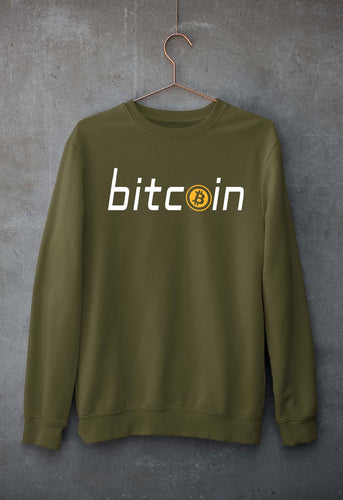 Cryptocurrency Bitcoin Unisex Sweatshirt for Men/Women-Olive Green-Ektarfa.online