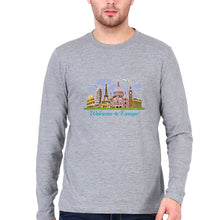 Load image into Gallery viewer, Welcome to Europe Full Sleeves T-Shirt for Men-Grey Melange-Ektarfa.online
