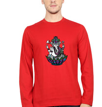 Load image into Gallery viewer, Psychedelic Ganesha Full Sleeves T-Shirt for Men-S(38 Inches)-Red-Ektarfa.online
