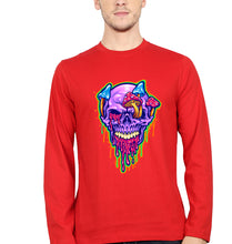 Load image into Gallery viewer, Trippy Psychedelic Skull Full Sleeves T-Shirt for Men-Red-Ektarfa.online
