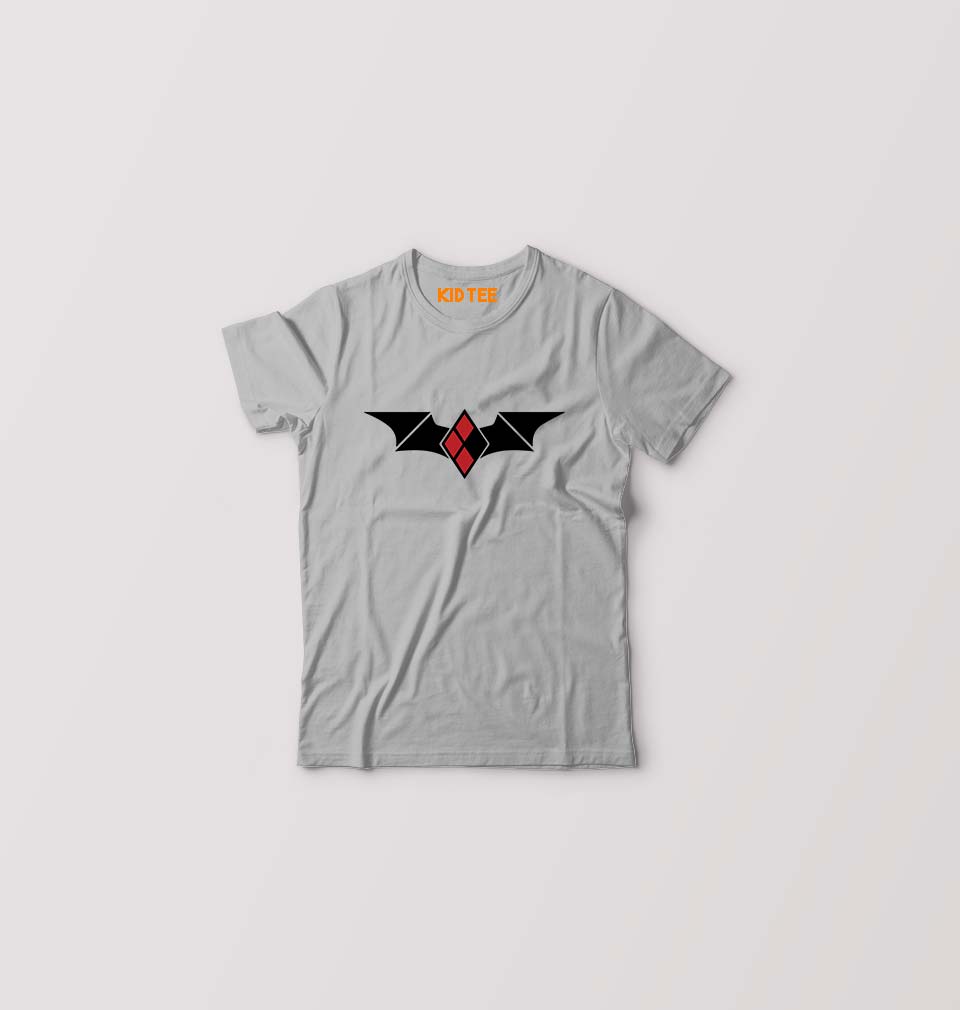 Batman and Harley Quinn Kids T-Shirt for Boy/Girl-Grey-Ektarfa.online