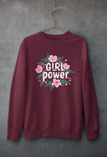 Load image into Gallery viewer, Feminist Girl Power Unisex Sweatshirt for Men/Women-S(40 Inches)-Maroon-Ektarfa.online

