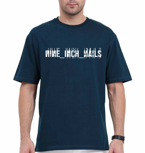 Nine Inch Nails Oversized T-Shirt for Men-Petrol Blue-Ektarfa.online