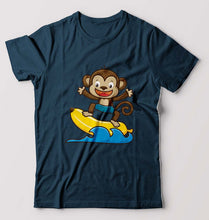 Load image into Gallery viewer, Monkey Banana T-Shirt for Men-Petrol Blue-Ektarfa.online
